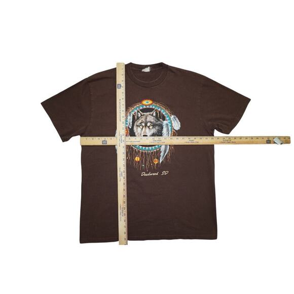 Vintage Deadwood SD Dreamcatcher Wolf Graphic Tee – Size XL – Native American - Picture 3 of 4